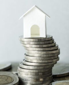 Macro shot of financial mortgage concept