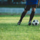 Soccer player action on the stadium